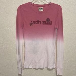 Lucky Brand Pink and White Gradient Top
